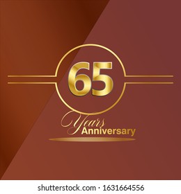65 Year Anniversary Vector Template Design Illustration