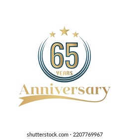 65 Year Anniversary Vector Template Design Stock Vector (Royalty Free ...