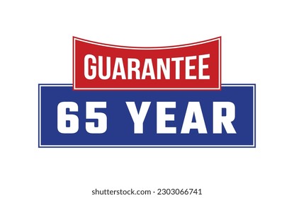 Vector de sello de garantía de 65 años
