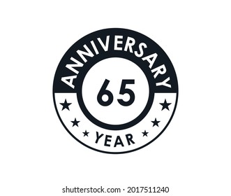 Diseño vectorial de insignia de 65 años
