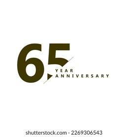 65 Years anniversary celebration 3d vector template design illustration