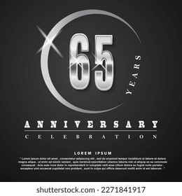 65 Years anniversary celebration 3d vector template design illustration