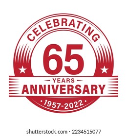 65 years anniversary celebration design template. 65th logo vector illustrations.