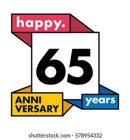 65 Years Anniversary Celebration Design.
