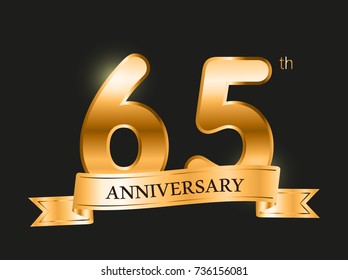 65 Years Anniversary Celebration Design65th Anniversary Stock Vector ...