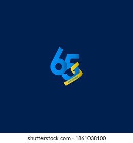 65 Years Anniversary Celebration Elegant Vector Template Design Illustration