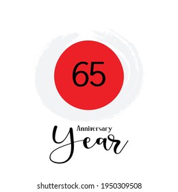 65 Years Anniversary Celebration Japan Them Color Vector Template Design Illustration