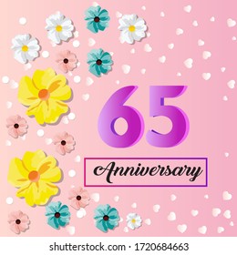 65 years anniversary celebration logo vector template design