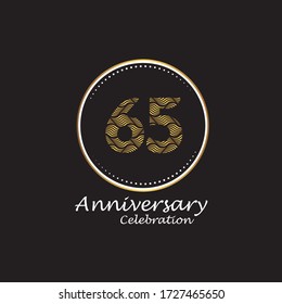 65 years anniversary celebration logo vector template design