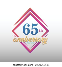 65 years anniversary celebration logotype. 65th anniversary logo collection. Set of anniversary design template. Vector and illustration.