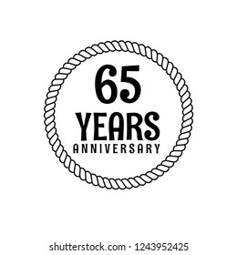65 years anniversary celebration simple emblem, label, badge, logo,seal,sticker. vintage logo, 65 year sign, jubilee, greeting card