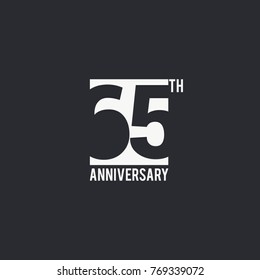 65 Years Anniversary celebration simple design. silhouette number inside white box vector illustration. logo type