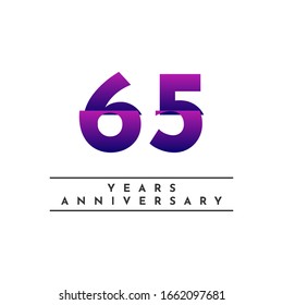 65 Years Anniversary Celebration Template Design. Vector Eps 10