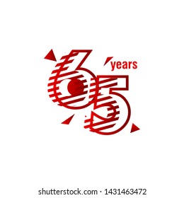 65 Years Anniversary Celebration Vector Template Design Illustration