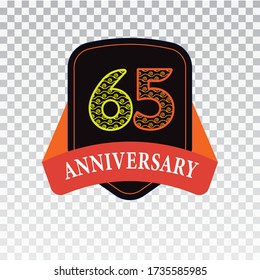 Ilustración de diseño de plantillas vectoriales de celebración de 65 años
