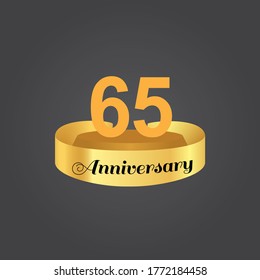 65 Years Anniversary Celebration Vector Template Design Illustration