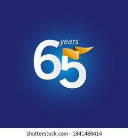 65 Years Anniversary Celebration Vector Template Design Illustration