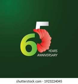 65 Years Anniversary Celebration Vector Template Design Illustration