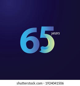 Ilustración de diseño de plantillas vectoriales de celebración de 65 años