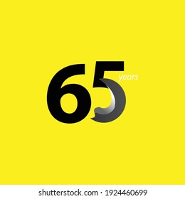 65 Years Anniversary Celebration Vector Template Design Illustration