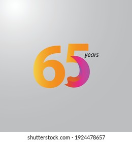 Ilustración de diseño de plantillas vectoriales de celebración de 65 años