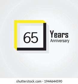 Ilustración de diseño de plantillas vectoriales de celebración de 65 años