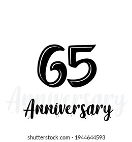 Ilustración de diseño de plantillas vectoriales de celebración de 65 años