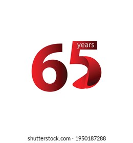 Ilustración de diseño de plantillas vectoriales de celebración de 65 años