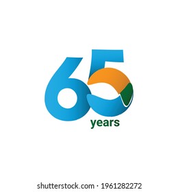 65 Years Anniversary Celebration Vector Template Design Illustration