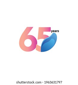 65 Years Anniversary Celebration Vector Template Design Illustration