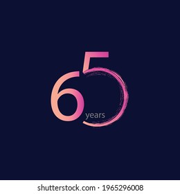 65 Years Anniversary Celebration Vector Template Design Illustration