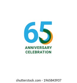 65 Years Anniversary Celebration Vector Template Design Illustration
