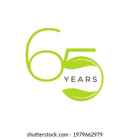 65 Years Anniversary Celebration Vector Template Design Illustration. Vector Eps10