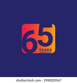 65 Years Anniversary Celebration Vector Template Design Illustration