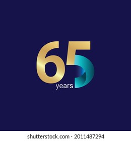 65 Years Anniversary Celebration Vector Template Design Illustration
