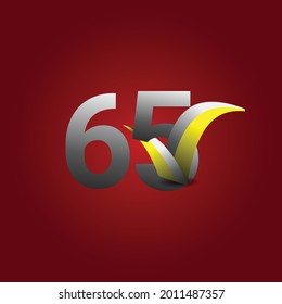 65 Years Anniversary Celebration Vector Template Design Illustration