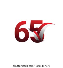 65 Years Anniversary Celebration Vector Template Design Illustration