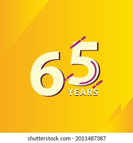 65 Years Anniversary Celebration Vector Template Design Illustration