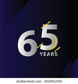 65 Years Anniversary Celebration Vector Template Design Illustration