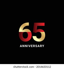 65 Years Anniversary Celebration Vector Template Design Illustration