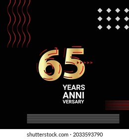 65 Years Anniversary Celebration Vector Template Design Illustration