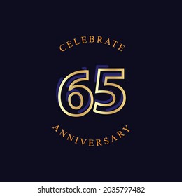 65 Years Anniversary Celebration Vector Template Design Illustration