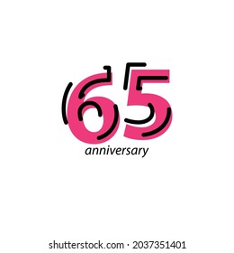 65-jährige Jubiläumsfeier Vektor Template Design Illustration