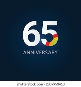 65 Years Anniversary Celebration Vector Template Design Illustration