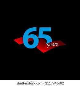 65 Years Anniversary Celebration Vector Template Design Illustration