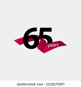 Ilustración de diseño de plantillas vectoriales de celebración de 65 años