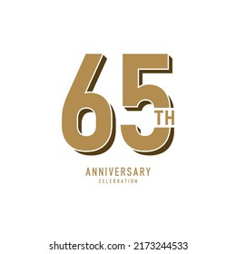 65 Years Anniversary Celebration, Vector Design Illustration Template