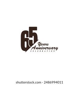 65 years anniversary celebration vector template design illustration