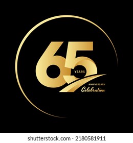 65 years anniversary celebrations logo design concept. Vector template