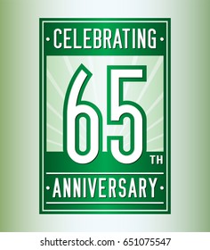 65 years anniversary design template. Vector and illustration